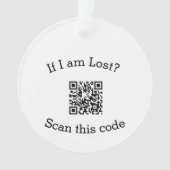 Scan QR code lost found me code pet  Ornament (voorkant)