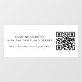 Scan QR-code Modern Eenvoudig Bedrijf Raamsticker (Vel)
