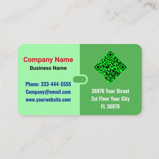 (Scan QR-code) Modern Professioneel Elegant Green Visitekaartje (Achterkant)