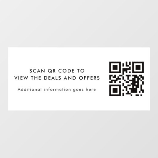 Scan QR Code Modern Simple Business Raamsticker (Vel)