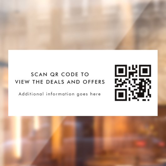 Scan QR Code Modern Simple Business Raamsticker (Vel 2)