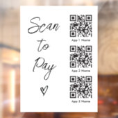 Scan QR-code om te betalen voor digitale zakelijke Raamsticker (Vel 2)