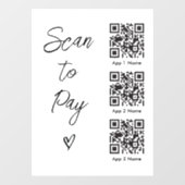 Scan QR-code om te betalen voor digitale zakelijke Raamsticker (Vel)