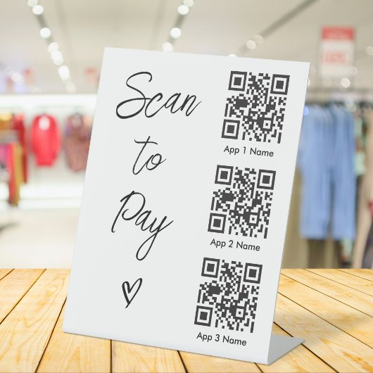 Scan QR-code om te betalen voor digitale zakelijke Reclamebord Met Voetstuk