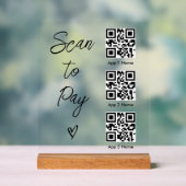 Scan QR-code om te betalen voor zakelijke digitale Acryl Bord (Neutraal)