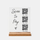 Scan QR-code om te betalen voor zakelijke digitale Acryl Bord (Voorkant)