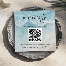 Scan QR-code RSVP Strand Bruiloft invoegen Informatiekaartje