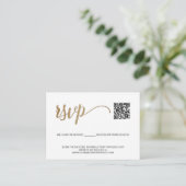SCAN QR-code Simple Gold RSVP met gereserveerde st Informatiekaartje (Staand voorkant)