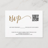 SCAN QR-code Simple Gold RSVP met gereserveerde st Informatiekaartje (Voorkant)