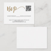 SCAN QR code Simple Gold RSVP with reserved seats Informatiekaartje (Voorkant / Achterkant)