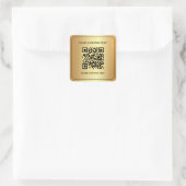Scan QR-code Sjabloon Uw aangepaste tekst Faux Gol Vierkante Sticker (Tas)