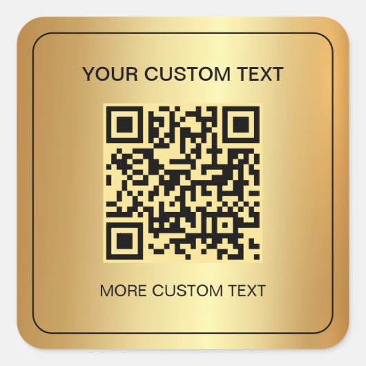 Scan QR-code Sjabloon Uw aangepaste tekst Faux Gol Vierkante Sticker (Voorkant)