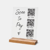 Scan QR Code to Pay For Business Digital Payment Acryl Bord (Hoek)