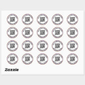 Scan QR-code voor meer info Paarse wit en goud Ronde Sticker (Vel)