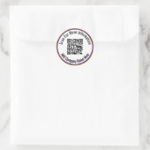 Scan QR-code voor meer info Paarse wit en goud Ronde Sticker (Tas)