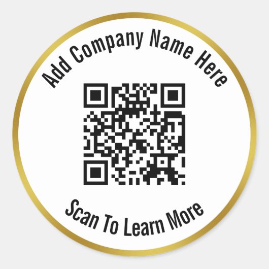 Scan QR-code voor meer informatie over zwart wit e Ronde Sticker (Voorkant)
