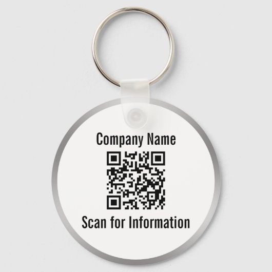 Scan QR-code voor meer informatie Silver & White Sleutelhanger (Achterkant)
