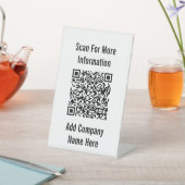 Scan QR-code voor meer informatie zwart-wit Reclamebord Met Voetstuk (Insitu)