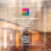 Scan QR-code Zakelijke openingstijden Upload logo  Raamsticker (Vel 2)