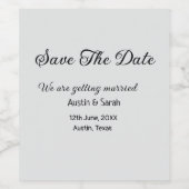 Scan QR datum opslaan trouwwebsite moderne tekst Wijn Etiket (Enkel label)