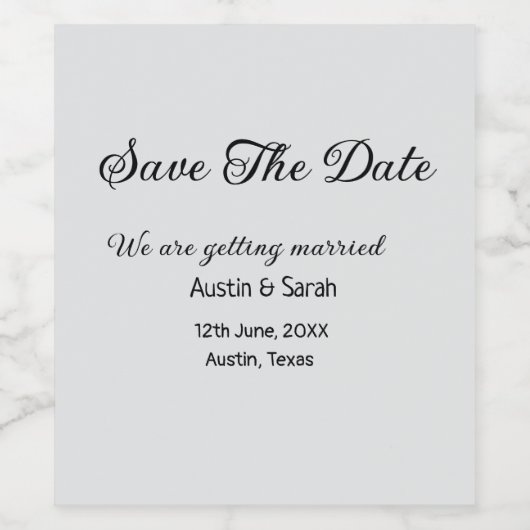 Scan QR datum opslaan trouwwebsite moderne tekst Wijn Etiket (Enkel label)