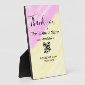 Scan QR om ons te volgen bedank code roze Fotoplaat (Zijkant)