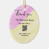 Scan QR om ons te volgen bedank code roze Keramisch Ornament (Rechts)
