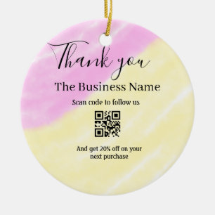 Scan QR om ons te volgen bedank code roze Keramisch Ornament