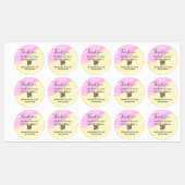 Scan QR om ons te volgen bedank code roze Labels (Vel)