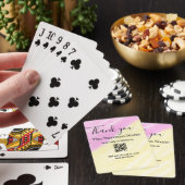 Scan QR om ons te volgen bedank code roze  Pokerkaarten (Insitu)