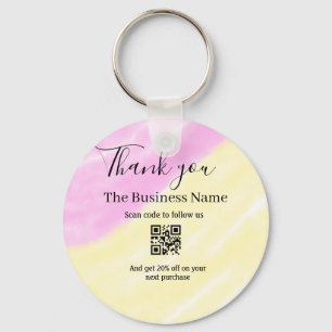 Scan QR om ons te volgen bedank code roze Sleutelhanger