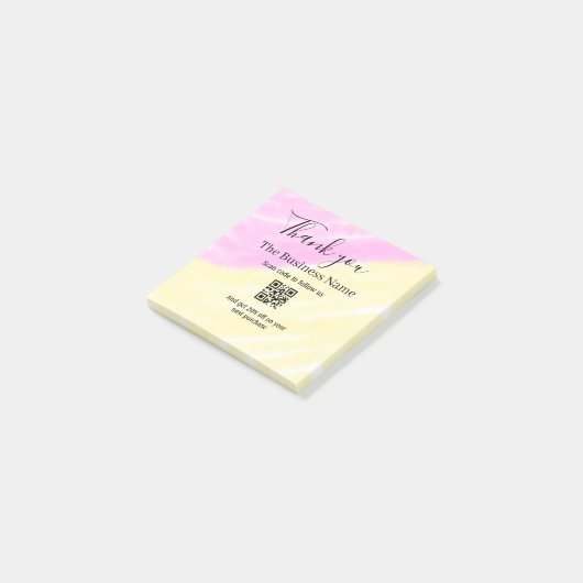Scan QR om ons te volgen bedankkingscode roze Post-it® Notes (Schuin)