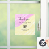 Scan QR om ons te volgen bedankkingscode roze Raamsticker (Huis)