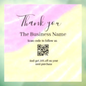 Scan QR om ons te volgen bedankkingscode roze Raamsticker (Vel 3)