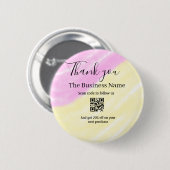 Scan QR om ons te volgen bedankkingscode roze Ronde Button 5,7 Cm (Voorkant /achterkant)