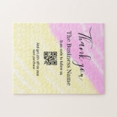Scan QR om ons te volgen bedankt kortingscode roze Legpuzzel (Horizontaal)