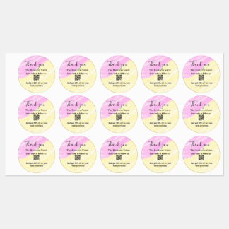 Scan QR to follow us thank you discount code pink Labels