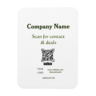 scan QR voor contact & deals bedrijfsnaam website Magneet