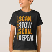 Scan Stow Scan Repeat Funny Warehouse Worker T-shirt (Voorkant)