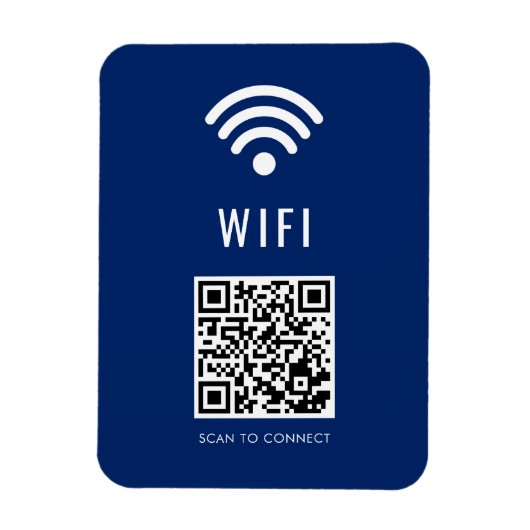Scan to Connect Navy WiFi Magnet with QR Code Magneet (Verticaal)