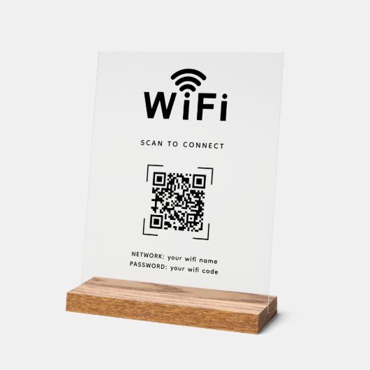 Scan to Connect | QR Code Wifi Login Acryl Bord (Hoek)
