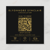 Scan To Order Qr Code Vierkante Visitekaartje (Achterkant)