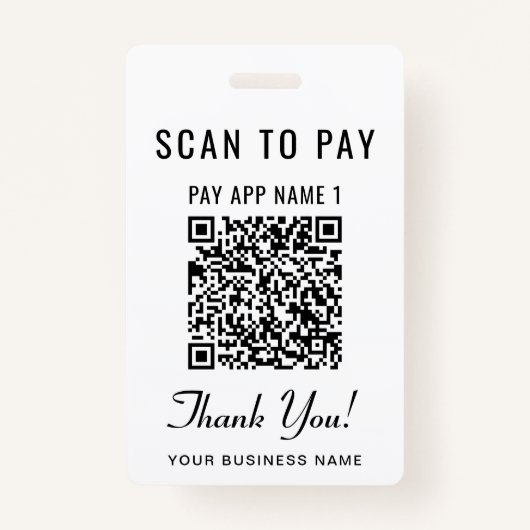 Scan to Pay 2 Payment QR Codes Badge (Voorkant)