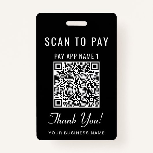 Scan to Pay 2 Payment QR Codes Black Badge (Voorkant)