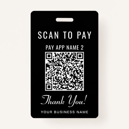 Scan to Pay 2 Payment QR Codes Black Badge (Achterkant)