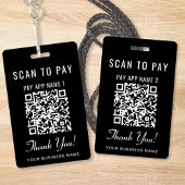 Scan to Pay 2 Payment QR Codes Black Badge