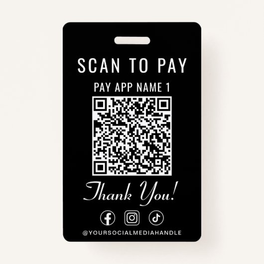 Scan to Pay 2 Payment QR Codes Social Media Badge (Voorkant)