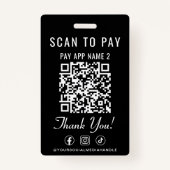 Scan to Pay 2 Payment QR Codes Social Media Badge (Achterkant)