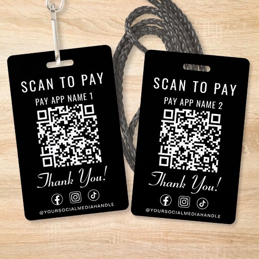 Scan to Pay 2 Payment QR Codes Social Media Badge