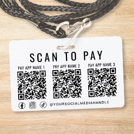 Scan to Pay 3 Payment QR Codes Social Media Badge